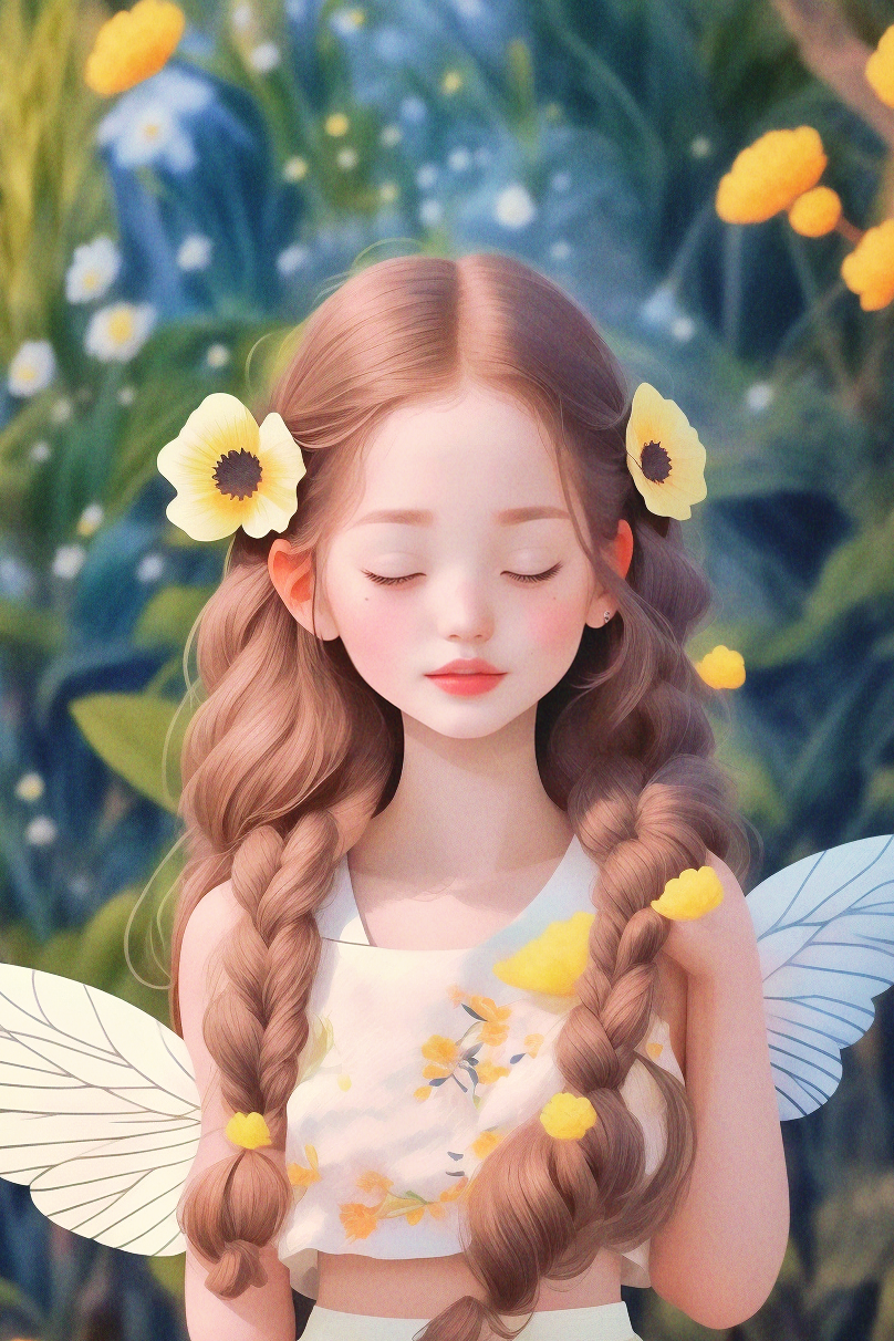 閉眼的花仙子