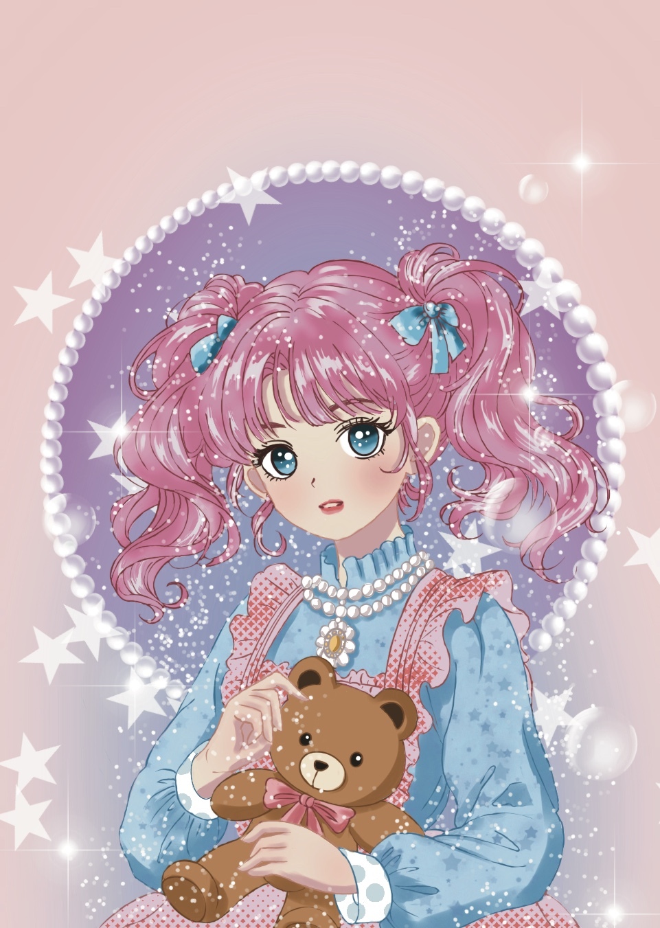 女生半身插画