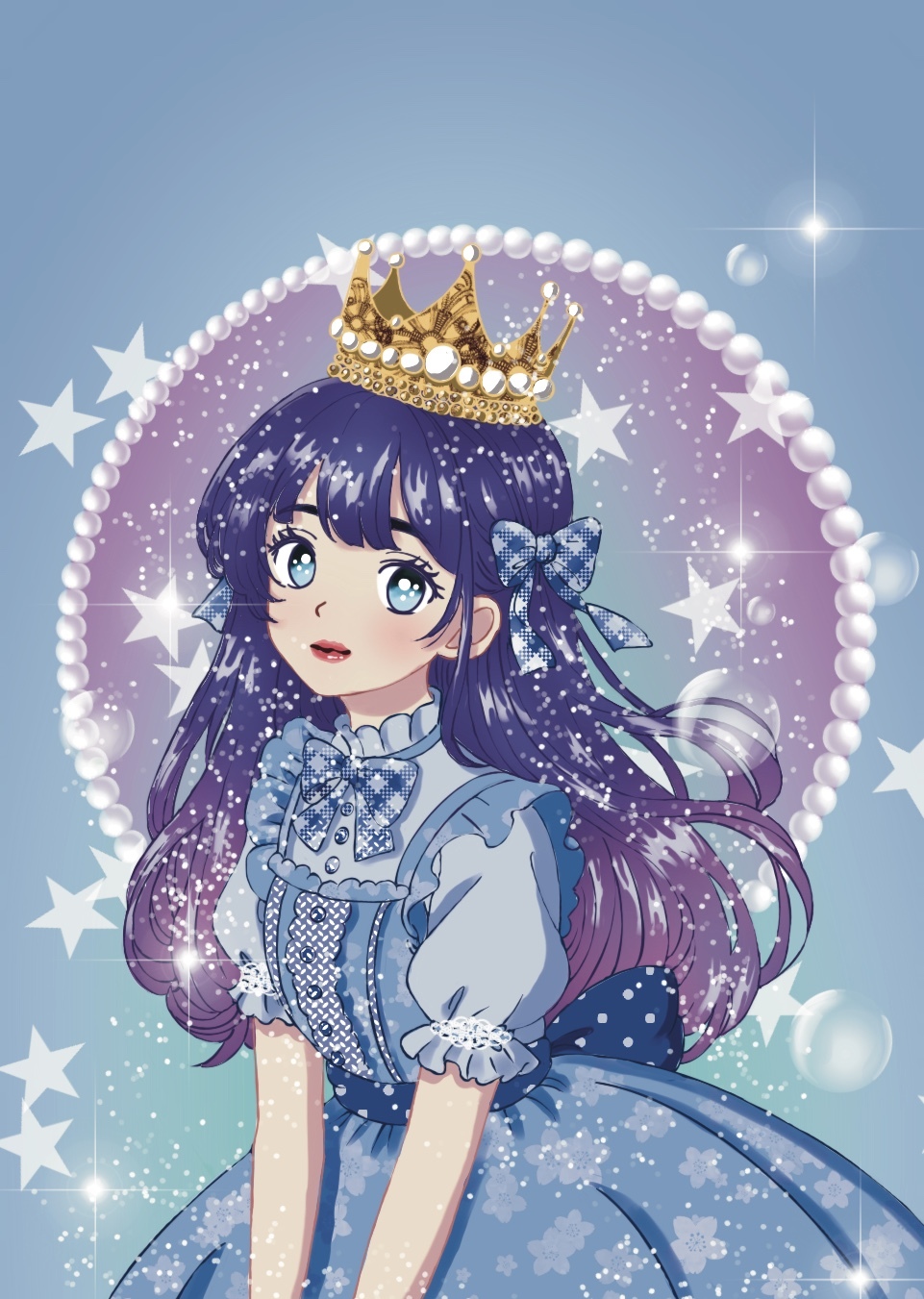 女生半身插画