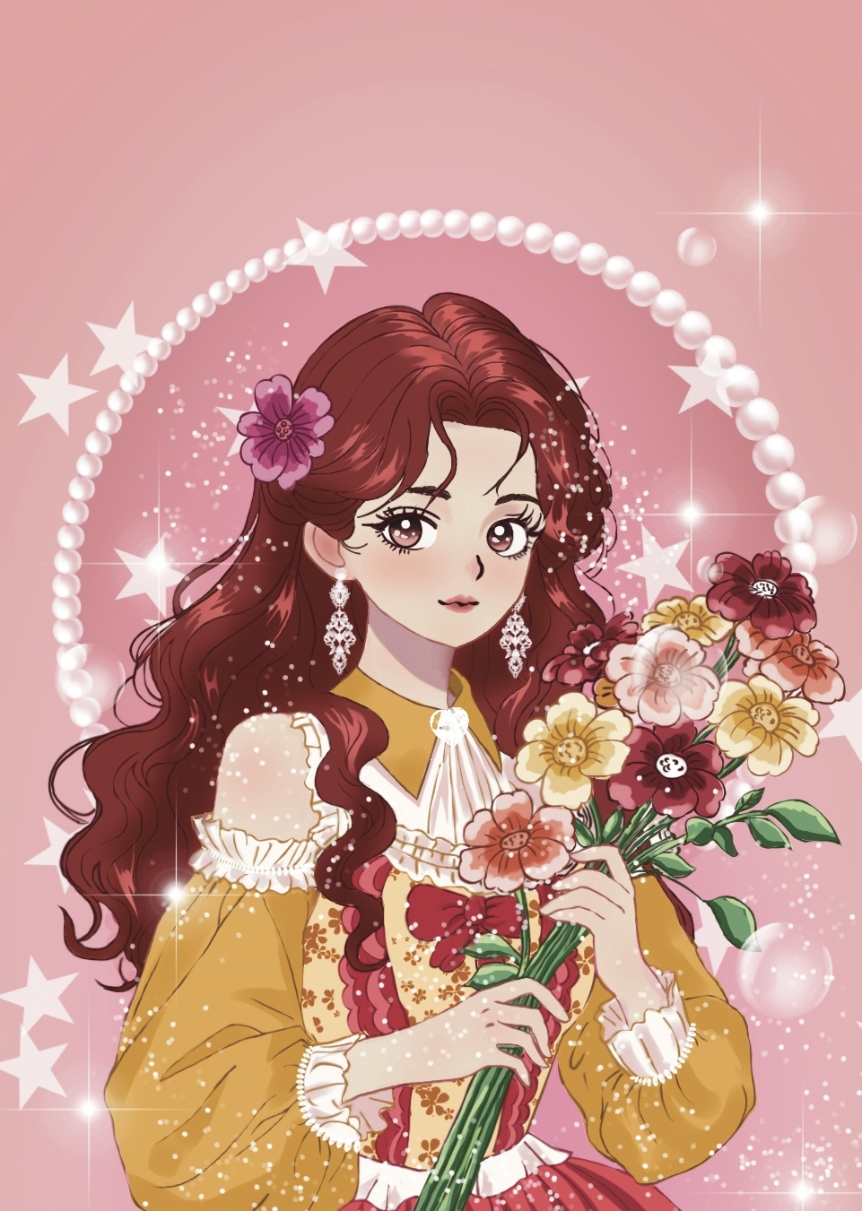 女生半身插画